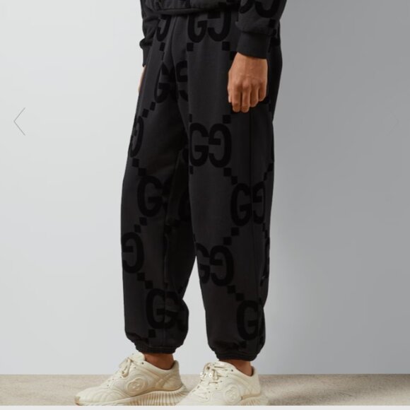 SOLD Authenticated Gucci GG Flock Print Black Cotton  Sweatpants XL MSRP $1,800 - Picture 10 of 11